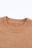 MQTIME  -  Color Block Round Neck Dropped Shoulder Sweater