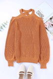 MQTIME  -  Cutout Back Cold Shoulder Long Sleeve Sweater