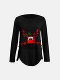 MQTIME  -  Full Size Reindeer Round Neck Long Sleeve T-Shirt