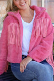 MQTIME  -  Fringed Zip Up Fleece Jacket