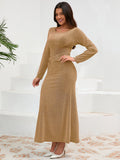 MQTIME  -   Round Neck Long Sleeve Dress