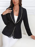 MQTIME  -  Single-Breasted Lapel Collar Blazer