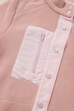 MQTIME  -  Snap Down Long Sleeve Sherpa Jacket