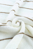 MQTIME  -  Striped V-Neck Drop Shoulder Sweater