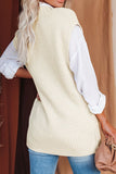 MQTIME  -  Cable-Knit V-Neck Sweater Vest