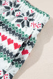 MQTIME  -  Letter Graphic Round Neck Top and Printed Shorts Lounge Set