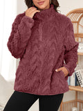 MQTIME  -  Fuzzy Zip Up Long Sleeve Jacket