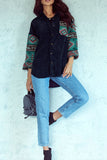 MQTIME  -  Pocketed Geometric Collared Neck Shacket