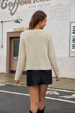 MQTIME  -  Round Neck Button Up Cardigan with Pockets