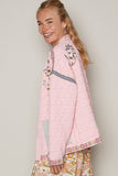 MQTIME  -  POL Embroidered Open Front Long Sleeve Jacket