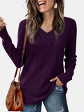 MQTIME  -  V-Neck Long Sleeve T-Shirt