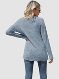 MQTIME  -  Lace Detail V-Neck Long Sleeve T-Shirt