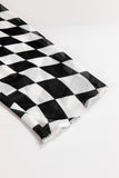 MQTIME  -  Checkered Mock Neck Long Sleeve Blouse