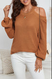 MQTIME  -  Cutout Back Cold Shoulder Long Sleeve Sweater