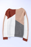MQTIME  -  Color Block Drop Shoulder Long Sleeve Sweater