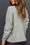 MQTIME  -  Openwork Button Down Long Sleeve Cardigan