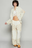 MQTIME  -  POL Openwork Lantern Sleeve Button Down Gauze Shirt