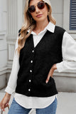 MQTIME  -  Button Down V-Neck Sweater Vest