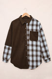 MQTIME  -  Plaid Button Up Drop Shoulder Shacket