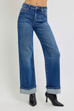 MQTIME  -  Tummy Control High Rise Cuffed Jeans