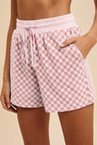 MQTIME  -  Annie Wear Checkered Round Neck Top and Drawstring Shorts Set