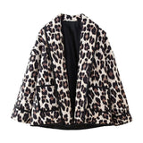MQTIME  -  Leopard Open Front Long Sleeve Outerwear