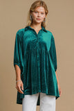 MQTIME  -  Umgee Full Size Polka Dot Collared Neck Button Up Shirt