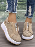 MQTIME  -  Floral Round Toe Sneakers with Zip