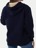 MQTIME  -  Drawstring Long Sleeve Hoodie with Kangaroo Pocket
