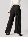 MQTIME  -  Wide Leg Pants with Pockets