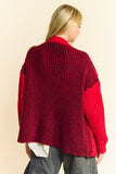 MQTIME  -   Cable-Knit Color Block Open Front Cardigan