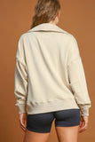 MQTIME  -  Umgee Johnny Collar Dropped Shoulder Sweatshirt