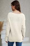 MQTIME  -  V-Neck Drop Shoulder Sweater