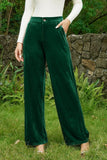 MQTIME  -  Velvet Wide Leg Pants with Pockets