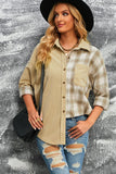 MQTIME  -  Plaid Button Up Drop Shoulder Shacket