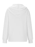 MQTIME  -  Drawstring Quarter Button Long Sleeve Hoodie
