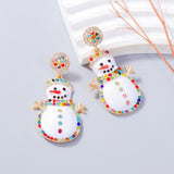 MQTIME  -  Rhinestone Snowman Earrings