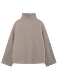 MQTIME  -   Zip Up Turtleneck Long Sleeve Plush Jacket