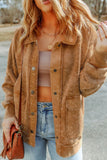 MQTIME  -  Snap Down Flap Pocket Long Sleeve Shacket