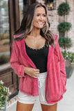 MQTIME  -  Exposed Seam Zip Up Long Sleeve Drawstring Hoodie
