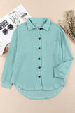 MQTIME  -   Waffle-Knit Collared Neck Long Sleeve Shirt