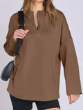 MQTIME  -  Quarter Zip Long Sleeve Hoodie