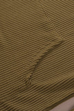 MQTIME  -  Drawstring Texture Long Sleeve Hoodie