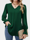 MQTIME  -  V-Neck Flounce Sleeve Top