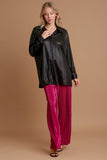 MQTIME  -  Umgee Side Slit Button Up Long Sleeve Shirt