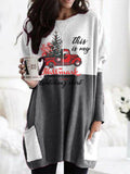 MQTIME  -  Full Size Graphic Two-Tone Round Neck Long Sleeve T-Shirt