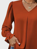 MQTIME  -  V-Neck Flounce Sleeve Top
