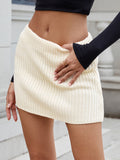 MQTIME  -  Ribbed Mini Sweater Skirt