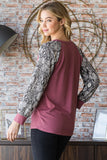MQTIME  -  Heimish Full Size Snakeskin Print Raglan Sleeve Half Button Top