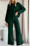 MQTIME  -  Round Neck Long Sleeve Top and Pants Set